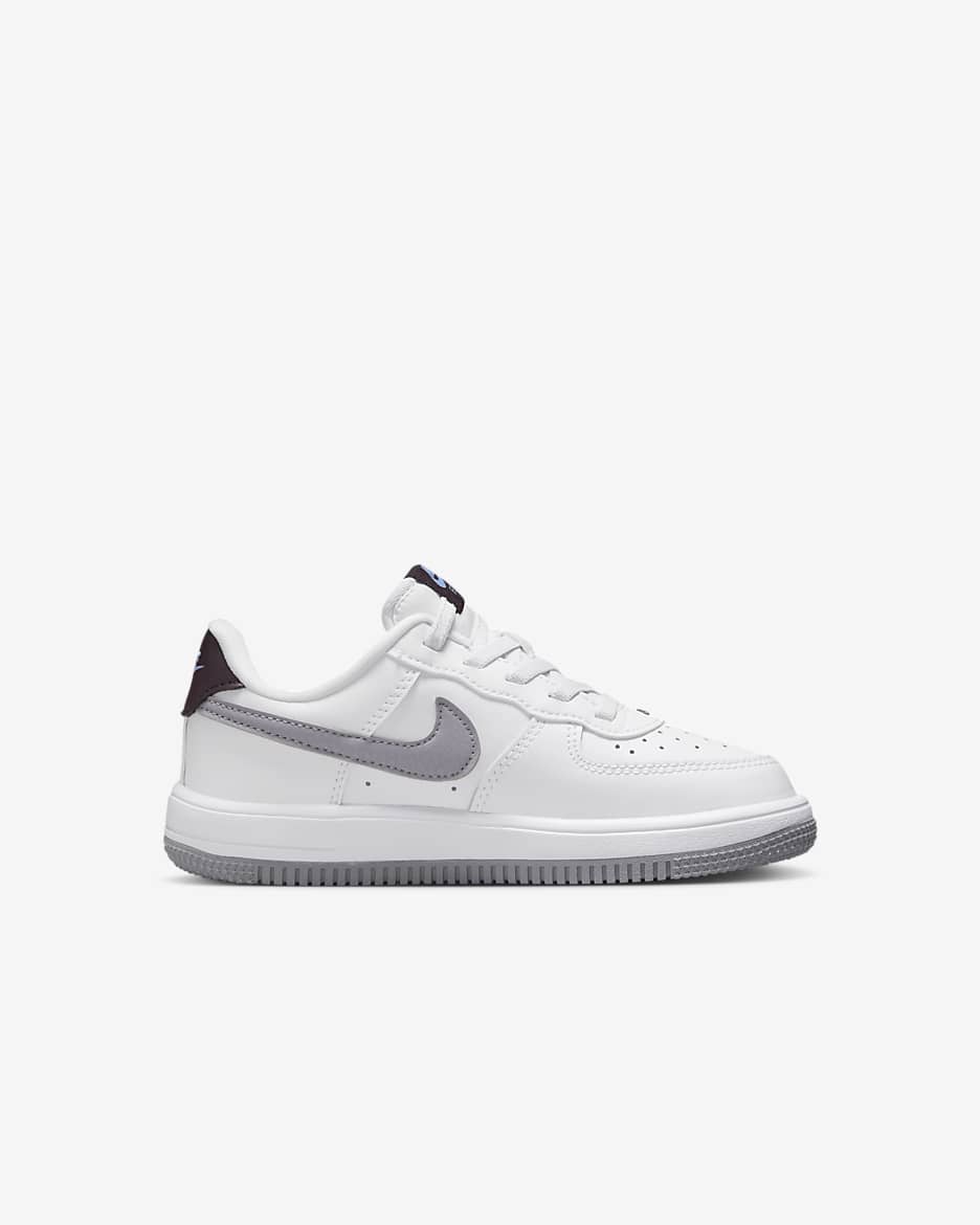 Nike Force 1 Low EasyOn Younger Kids' Shoes - White/Burgundy Ash/Royal Pulse/Cement Grey