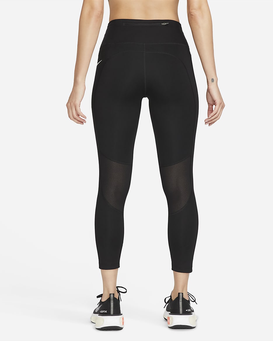 Nike Fast Women's Mid-Rise 7/8 Running Leggings with Pockets - Black