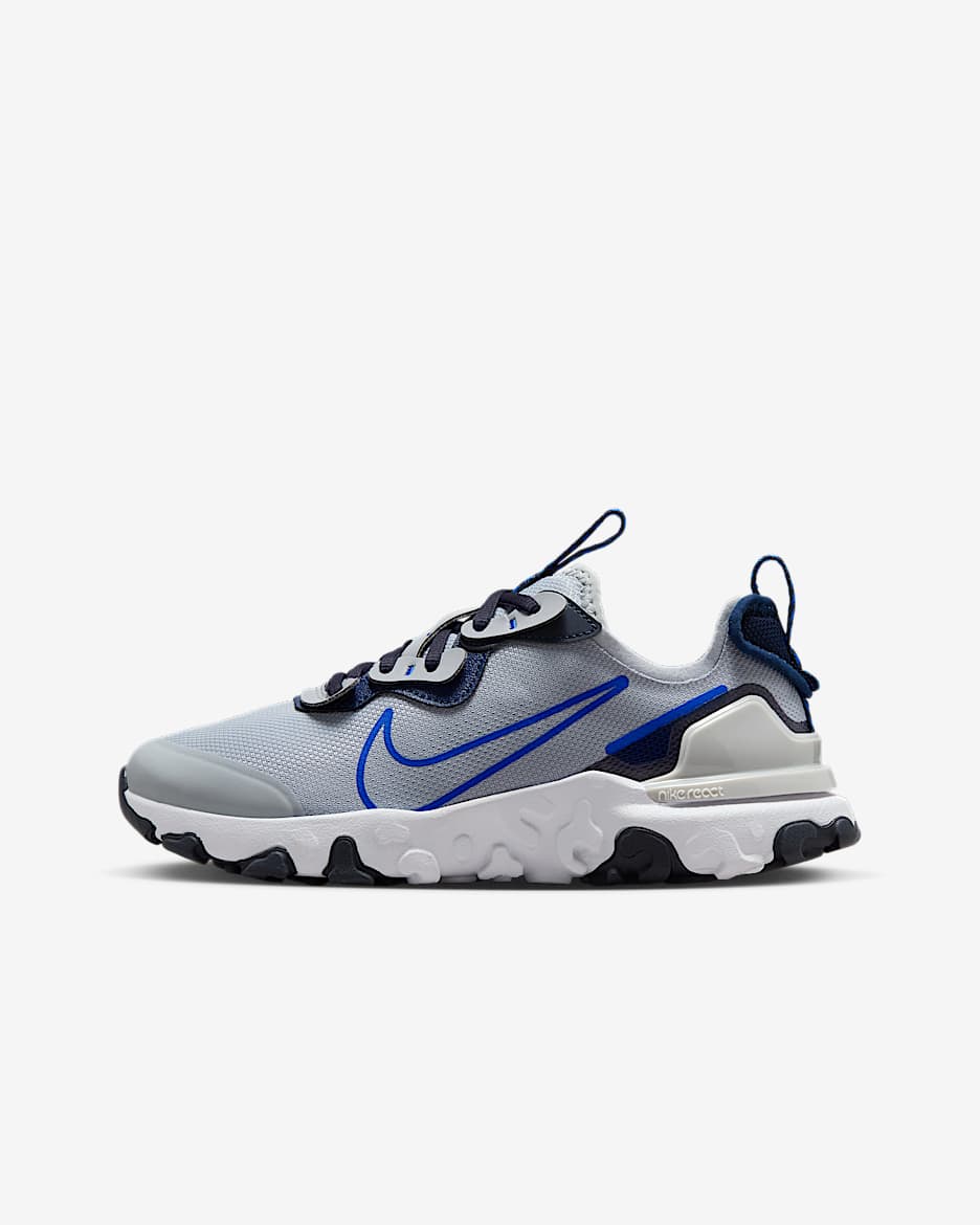 Nike React Vision Older Kids' Shoes - Wolf Grey/Obsidian/White/Game Royal