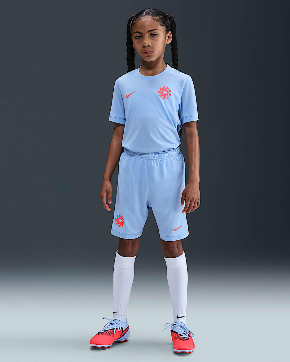 Erling Haaland Academy Dri-FIT Genç Çocuk Futbol Şortu - Royal Tint/Royal Tint/Bright Crimson/Bright Crimson