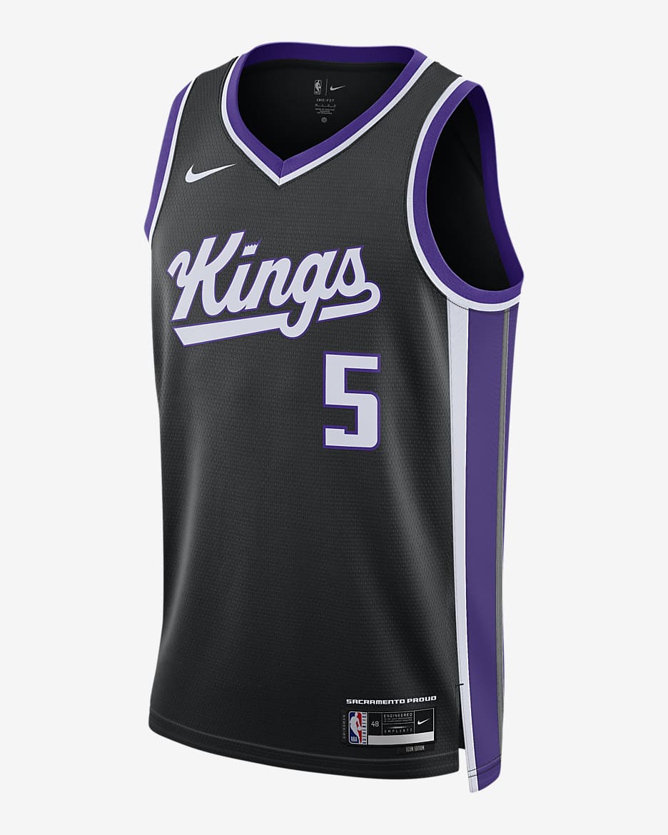 Jersey Nike Dri-FIT Swingman de la NBA De'Aaron Fox Sacramento Kings 2023/24 Icon Edition - Negro