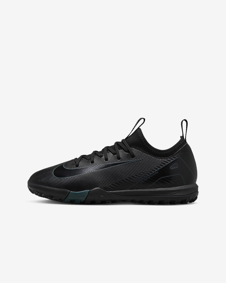 Nike Jr. Mercurial Vapor 16 Academy Little/Big Kids' TF Low-Top Soccer Shoes - Black/Deep Jungle/Black