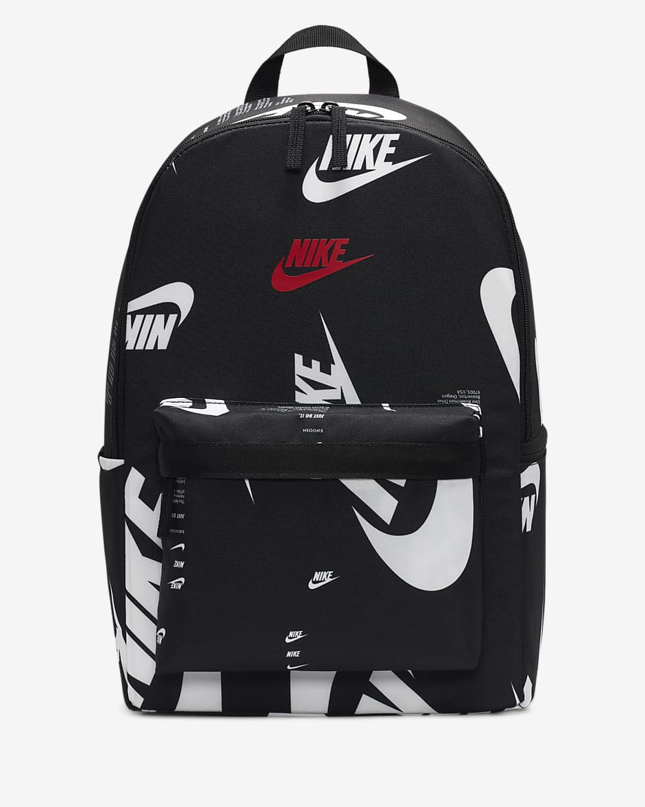 Nike Heritage Backpack (25L) - Black/Black/University Red