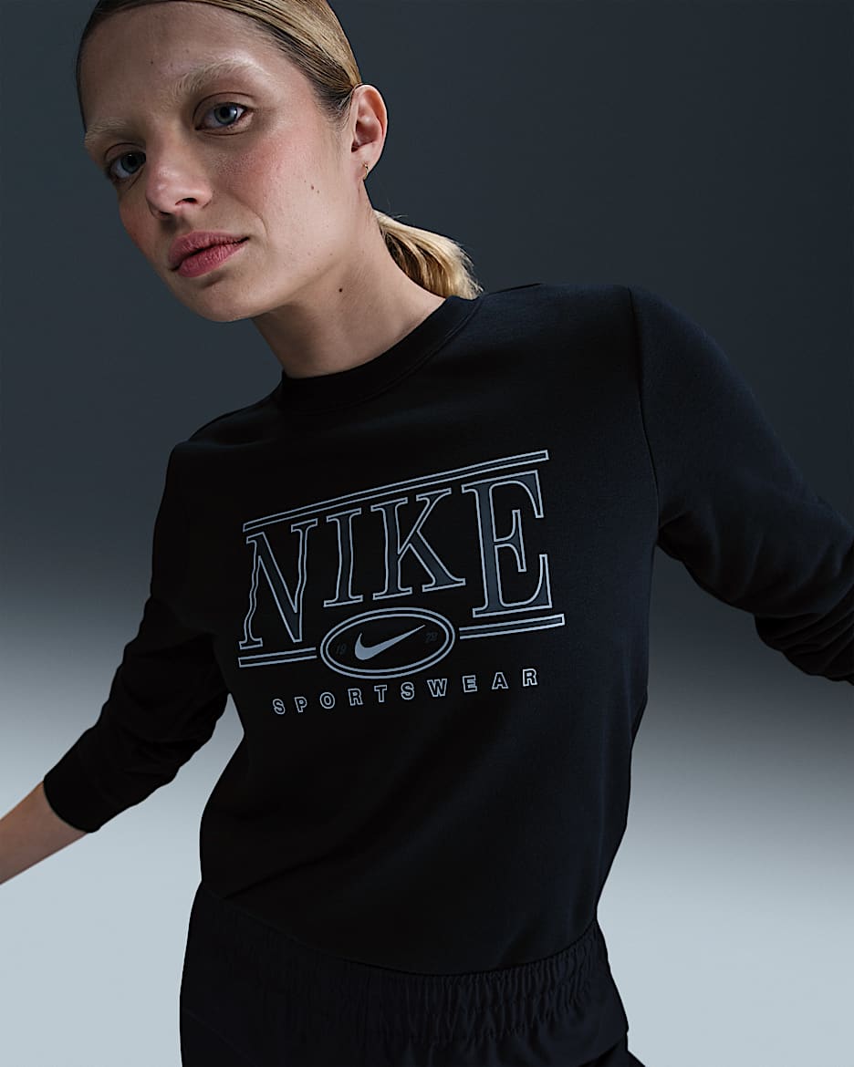 Sudadera de cuello redondo para mujer Nike Sportswear Club Fleece - Negro