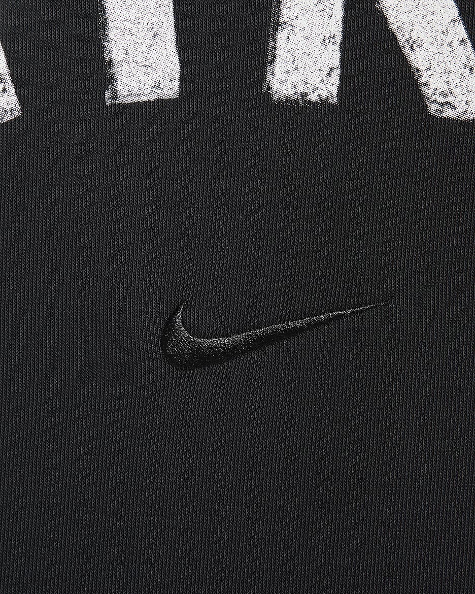 Nike Swoosh Men's Dri-FIT French Terry Pullover Fitness Hoodie - Black/Black/White