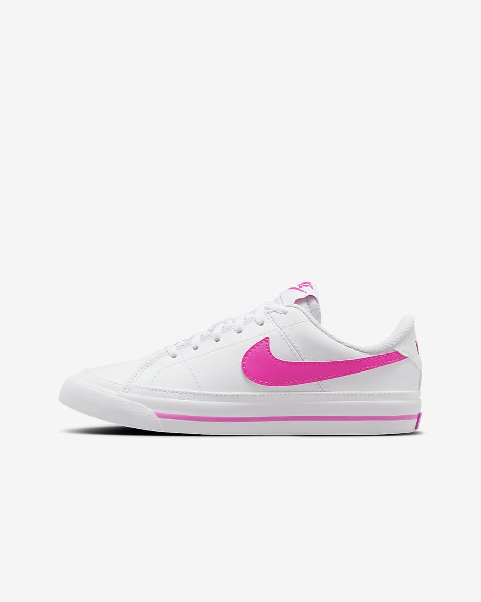 NikeCourt Legacy Older Kids' Shoes - White/Laser Fuchsia