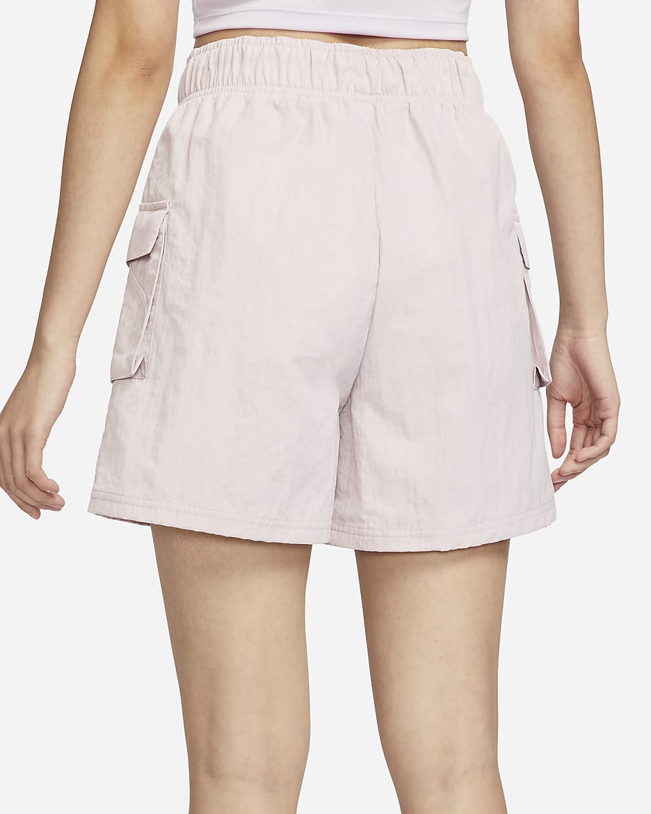 Nike Sportswear Essential Women's Woven High-Waisted Shorts - Platinum Violet/Sail