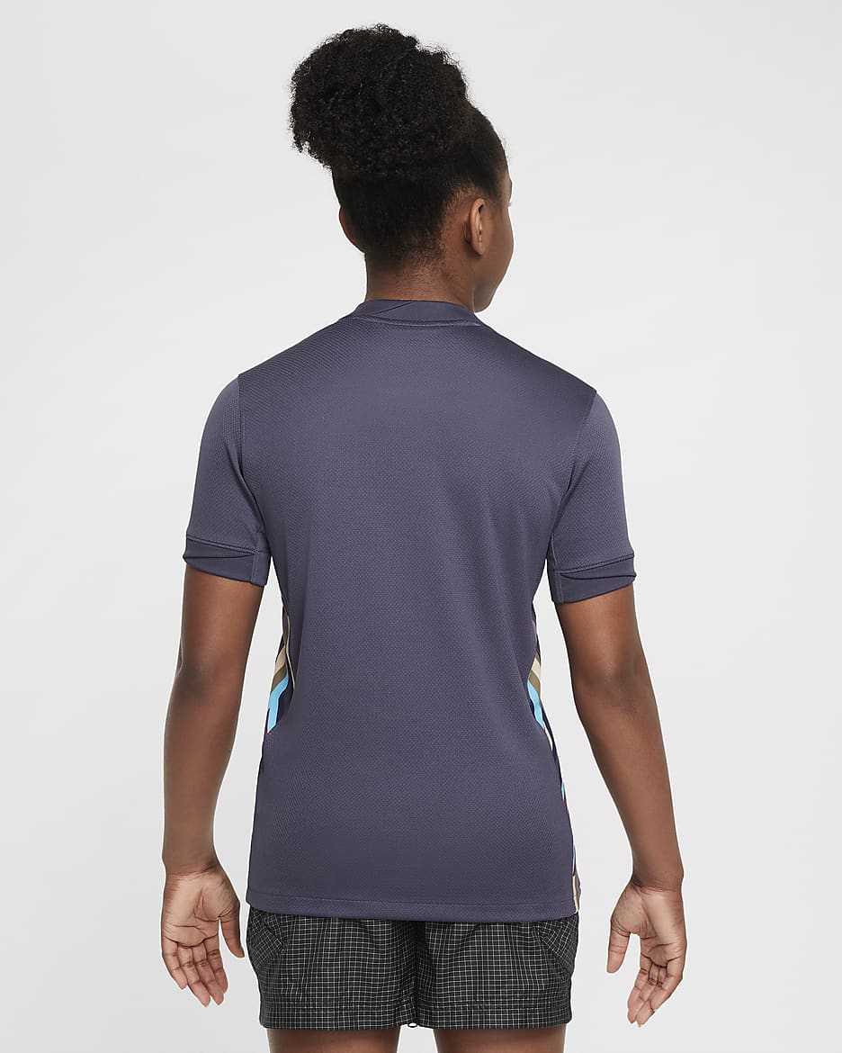 England (Women's Team) 2024/25 Stadium Away Nike Dri-FIT Replika-Fußballtrikot (ältere Kinder) - Dark Raisin/Dark Raisin/Sesame