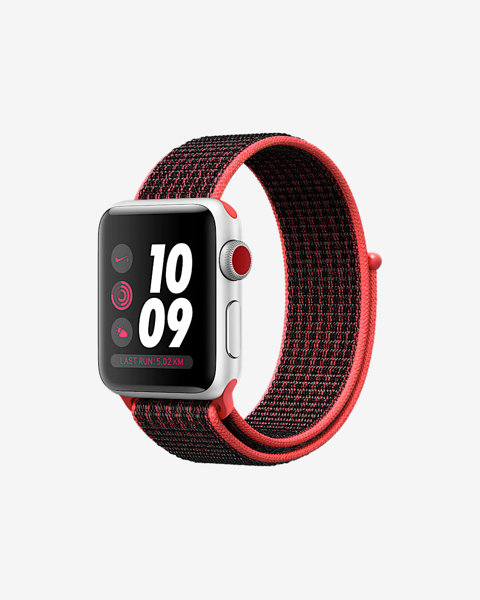 Montre de running Apple Watch Nike+ Series 3 (GPS + Cellular) 38mm Open Box - Bright Crimson/Noir