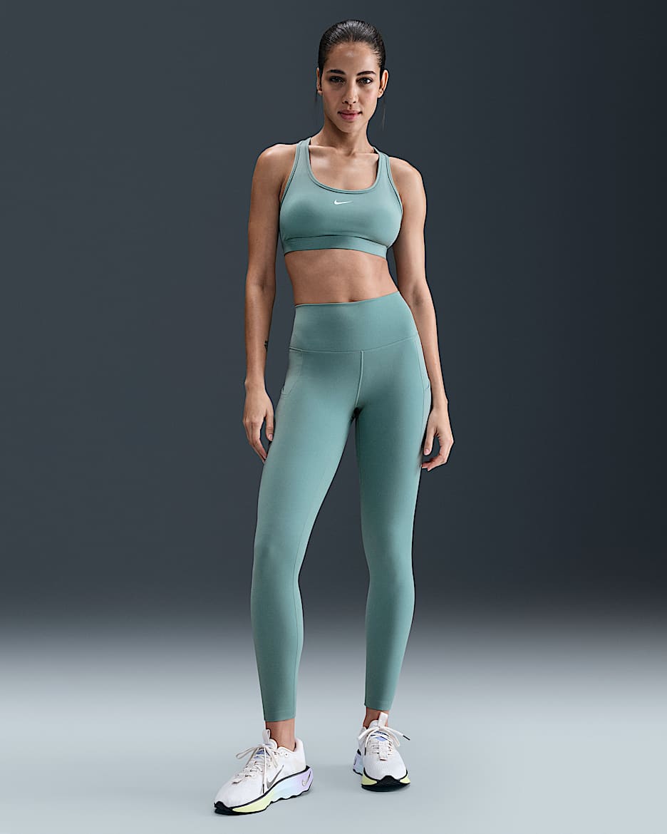 Nike One Women's High-Waisted 7/8 Leggings with Pockets - Cannon/White