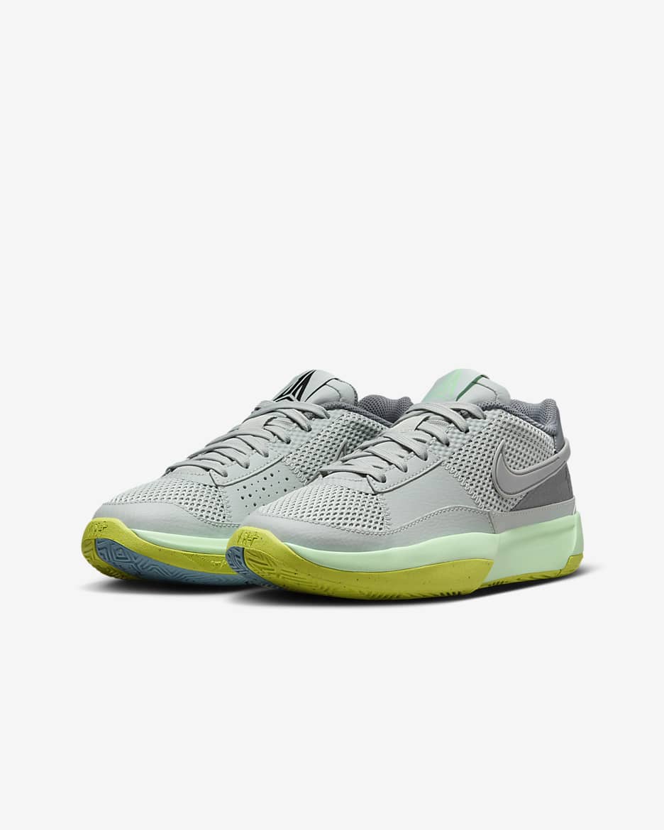 Ja 1 'Flash' Older Kids' Basketball Shoes - Light Silver/Cyber/Cool Grey/Granite