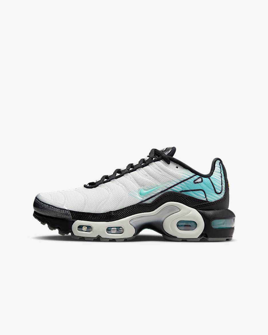 Chaussure Nike Air Max Plus pour ado - Summit White/Noir/Iron Grey/Aurora Green