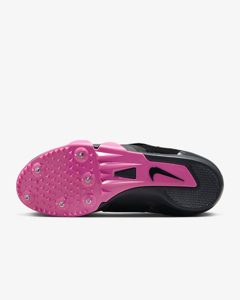 Nike Pole Vault Elite Athletics Jumping Spikes - Anthracite/Black/Light Lemon Twist/Fierce Pink