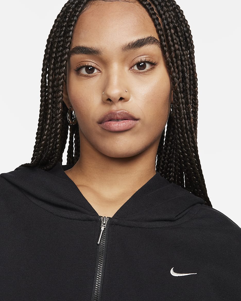 Nike Sportswear Chill Terry Women's Loose Full-Zip French Terry Hoodie - Black/Sail