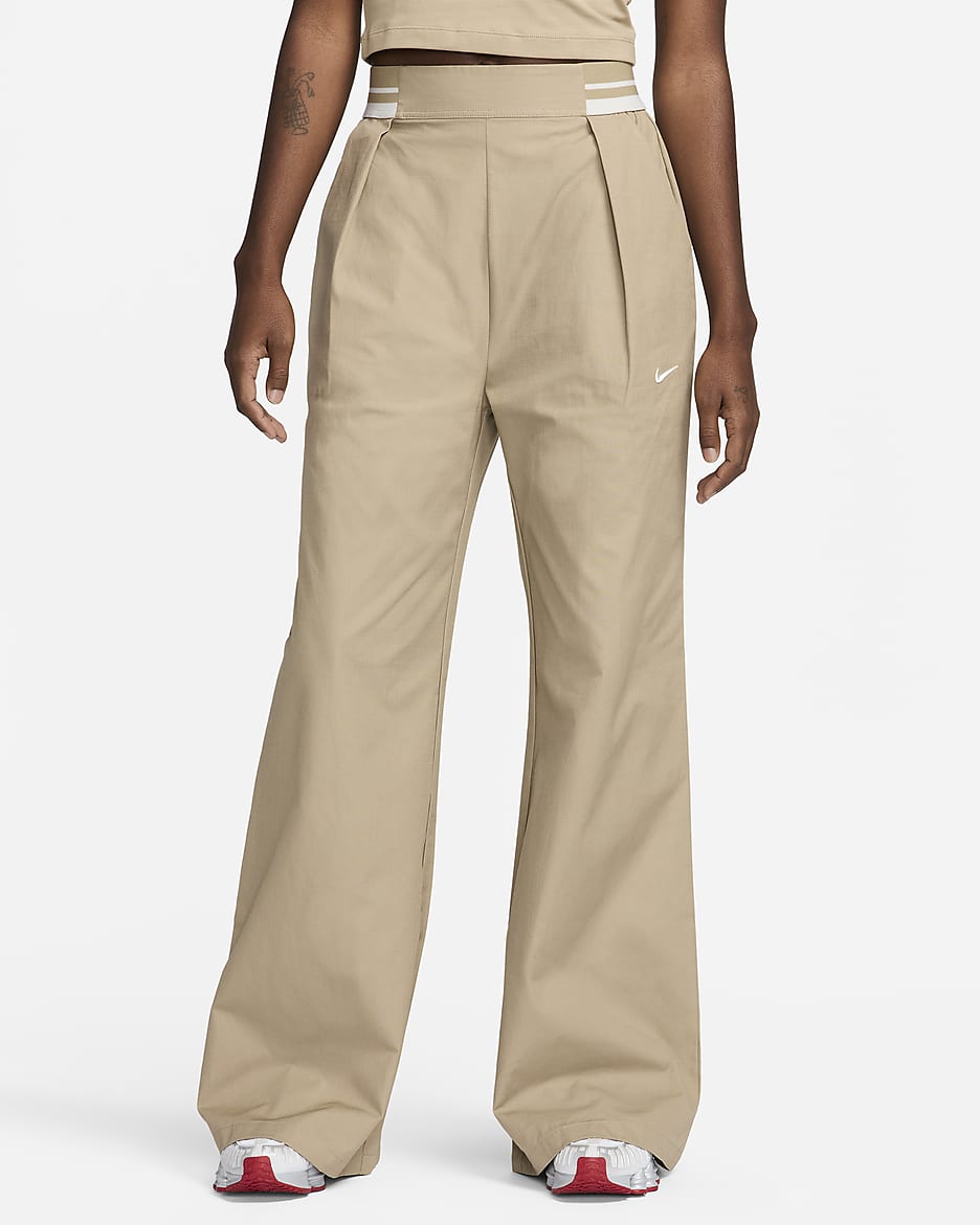 Nike Sportswear Collection Women's High-Waisted Pants - Khaki/Sail