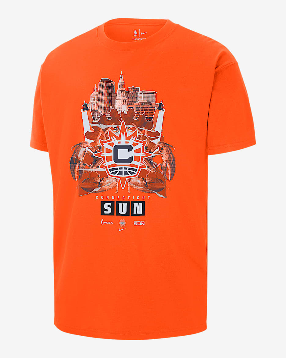 Playera Nike de la WNBA Max90 para hombre Connecticut Sun - Naranja brillante