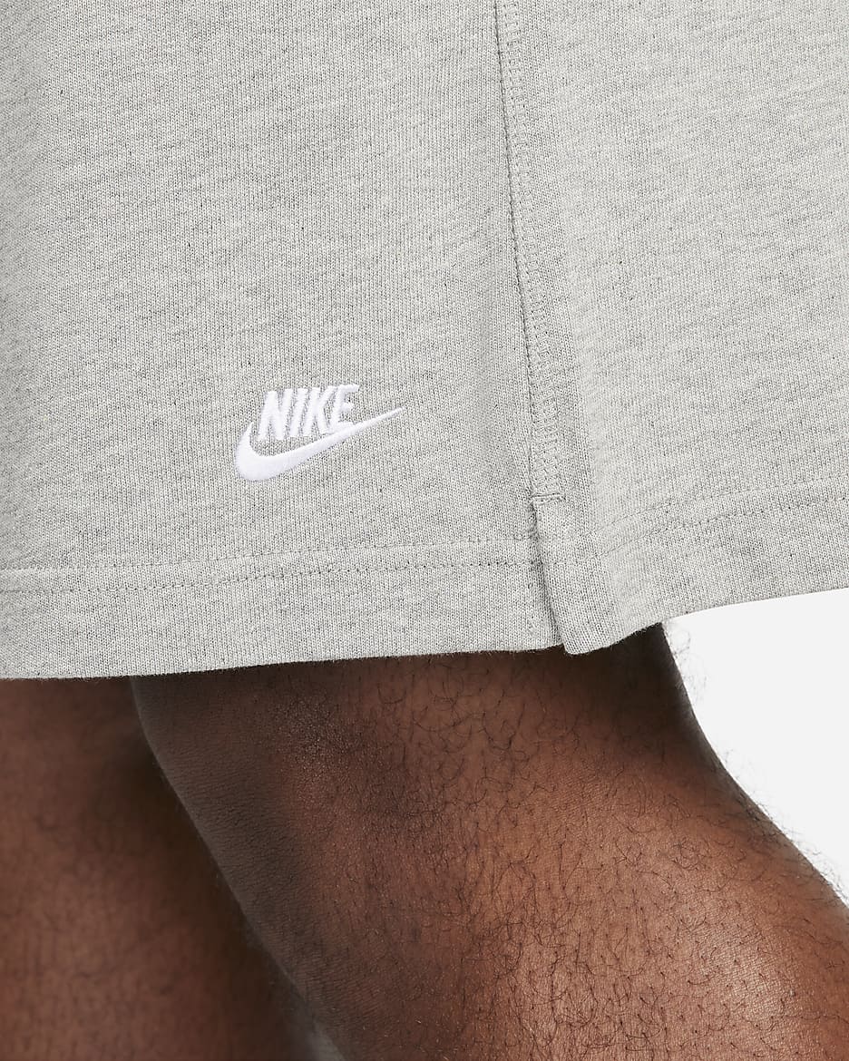 Short en maille Nike Club pour homme - Dark Grey Heather/Blanc