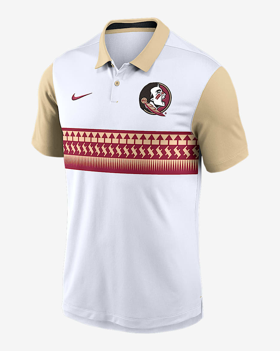 Polo universitario Nike Dri-FIT para hombre Florida State Seminoles Vapor - Blanco