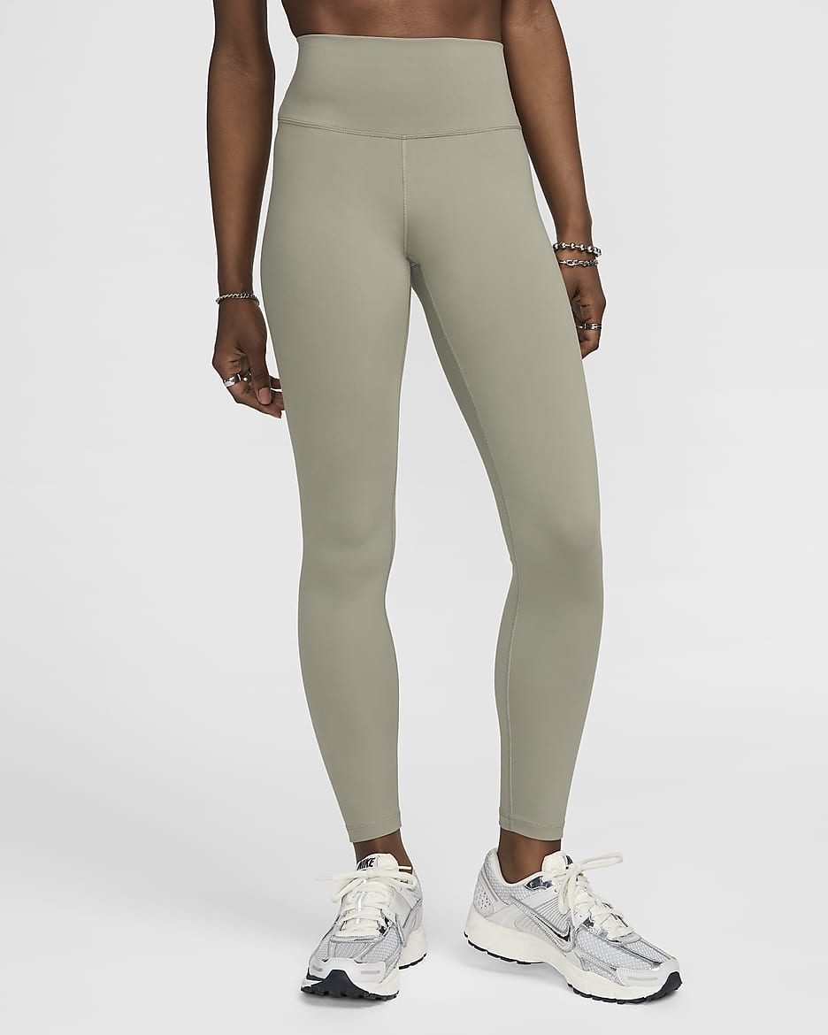 Nike One Leggings de talle alto y longitud completa - Mujer - Light Army/Negro