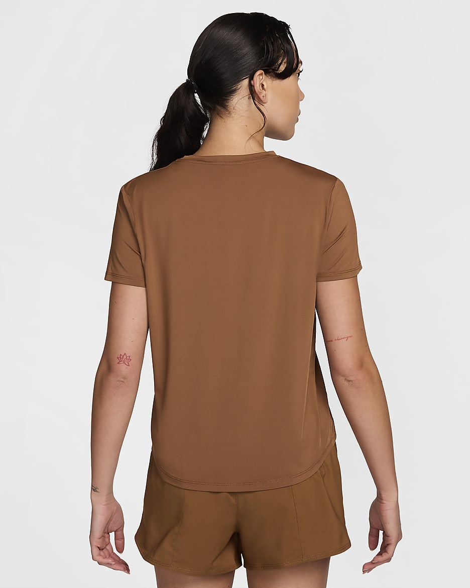 Nike One Classic Women's Dri-FIT Short-Sleeve Top - Light British Tan/Black