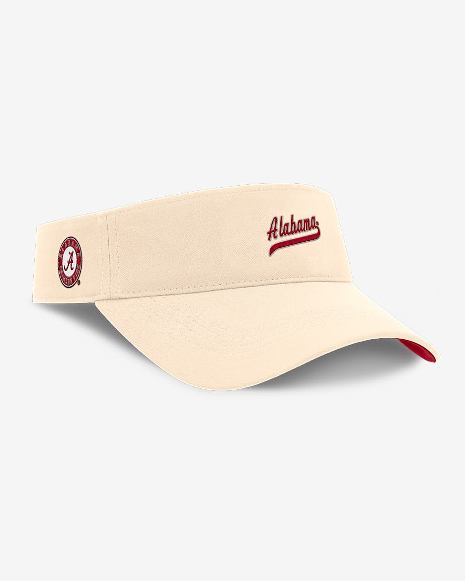 Visera universitaria Nike Dri-FIT ajustable para hombre Alabama Crimson Tide Primetime Ace - Natural