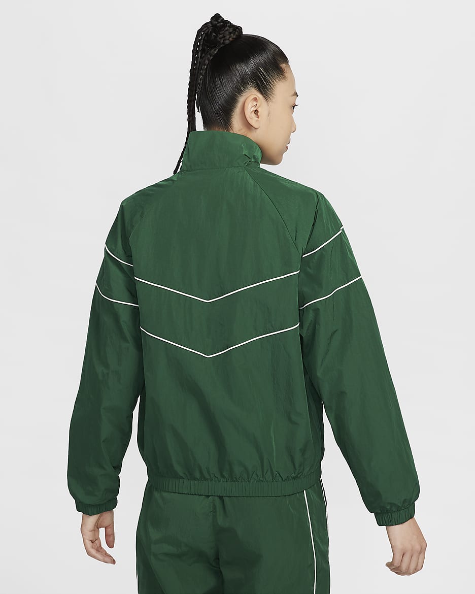 เสื้อแจ็คเก็ต UV แบบทอซิปยาวทรงหลวมผู้หญิง Nike Windrunner - Gorge Green/Sail