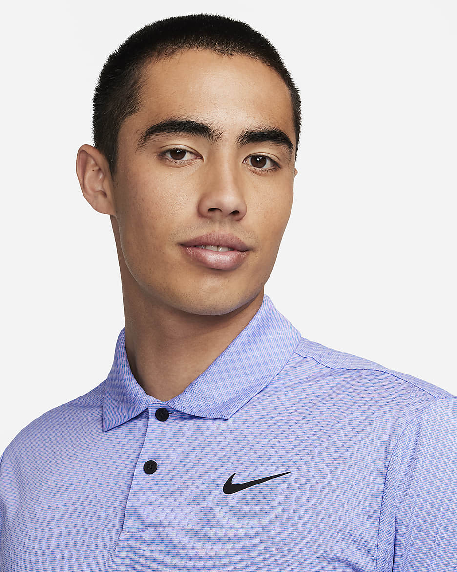 Nike Tour Men's Dri-FIT Golf Polo - Rush Fuchsia/Lilac Bloom/Light Photo Blue/Black