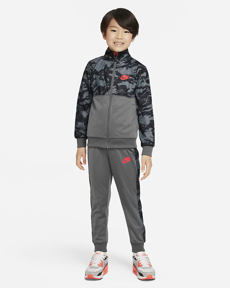 Nike Younger Kids' Club Camo Tricot Set - Smoke Grey