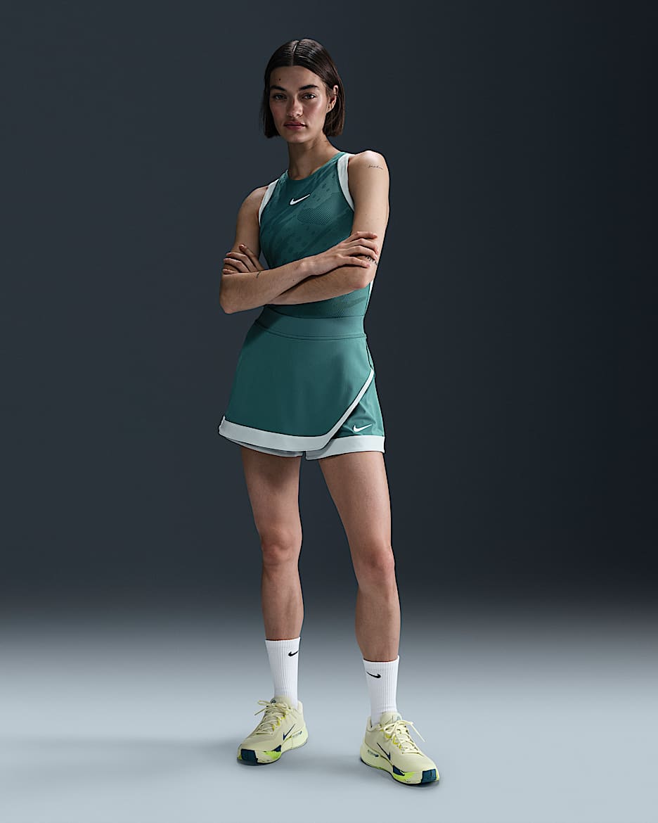 NikeCourt Slam Women's Dri-FIT Tennis Skort - Mineral Teal/Mineral Teal/Glacier Blue/White