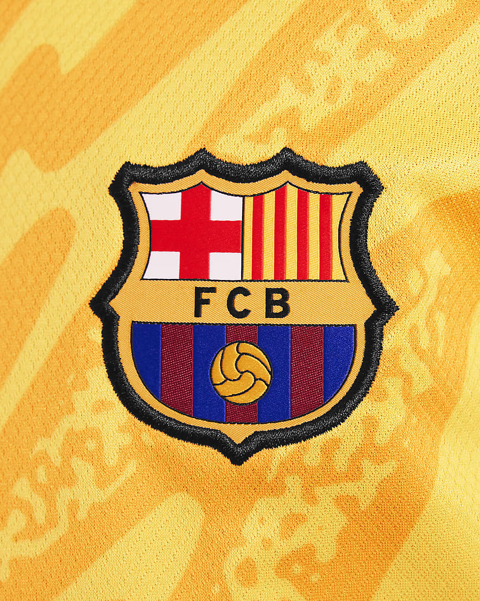 FC Barcelona 2024 Stadium Goalkeeper Big Kids' Nike Dri-FIT Soccer Replica Jersey - Tour Yellow/Tour Yellow/University Gold/Black