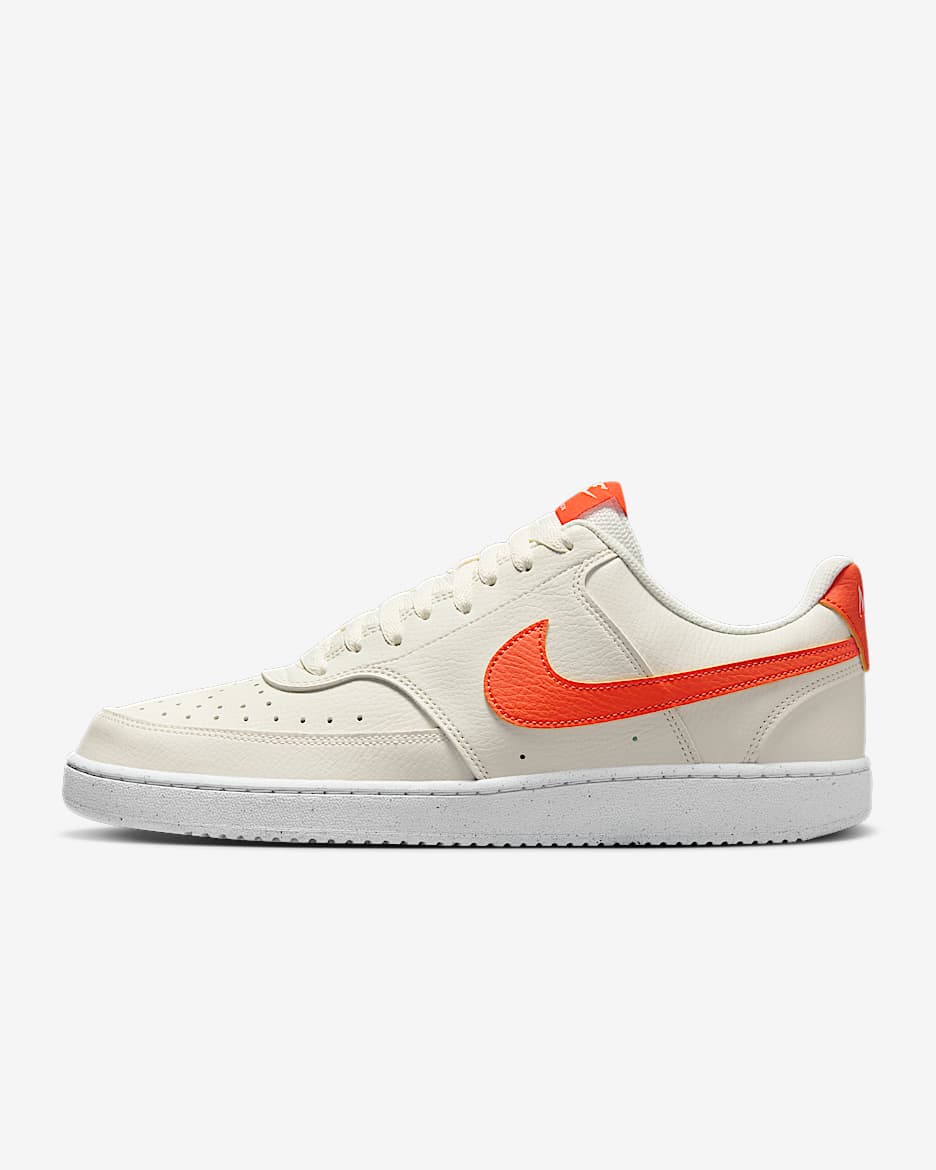 Nike Court Vision Low Next Nature Men's Shoes - Sail/White/Safety Orange