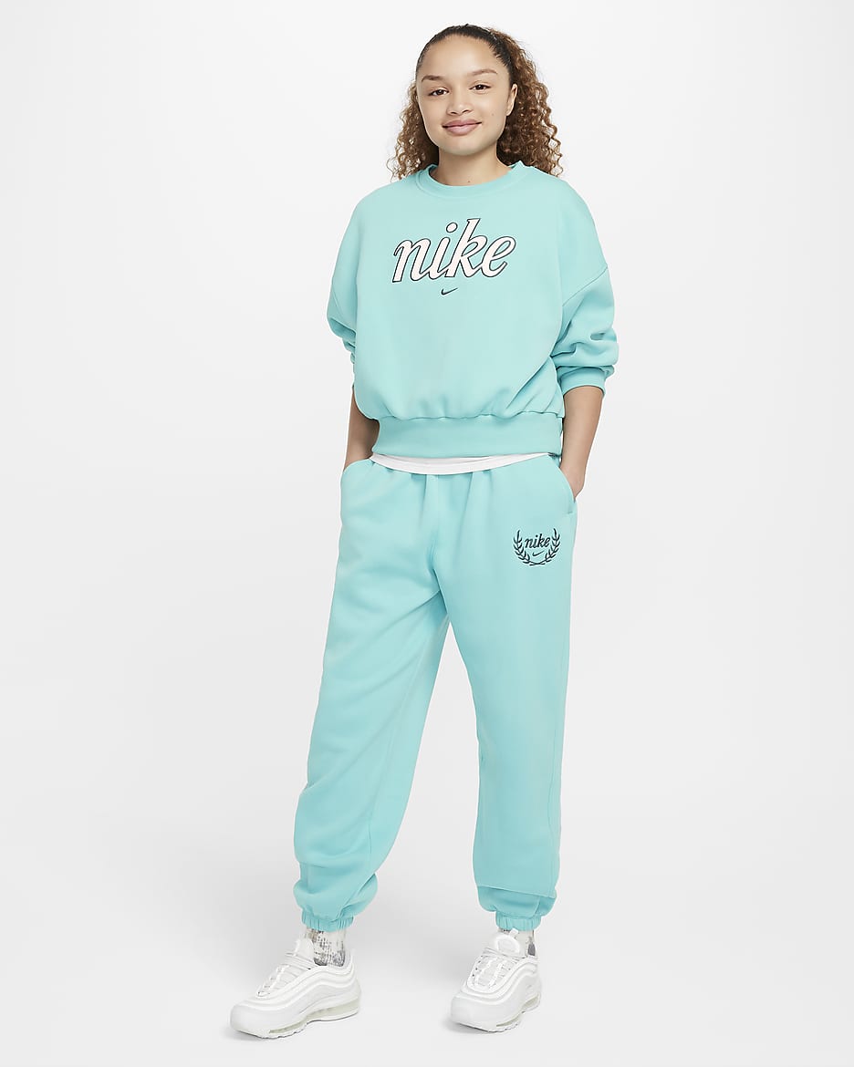 Nike Sportswear Club Fleece Girls' Loose Pants - Green Frost/Vintage Green