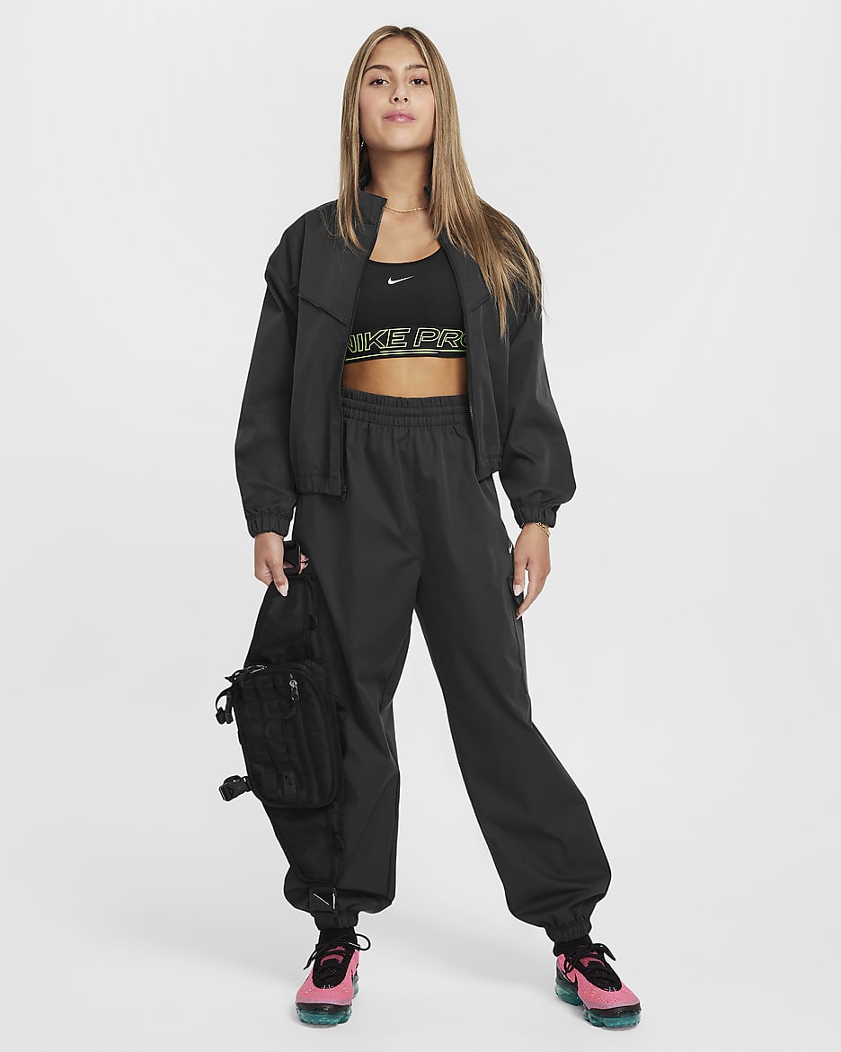 Nike Sportswear Girls' Cargo Trousers - Black/White