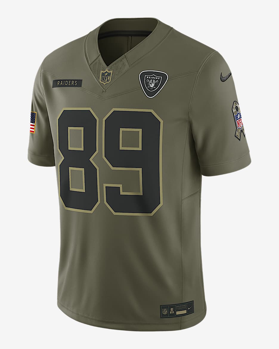 Brock Bowers Las Vegas Raiders Salute to Service Men's Nike Dri-FIT NFL Limited Jersey - Medium Olive