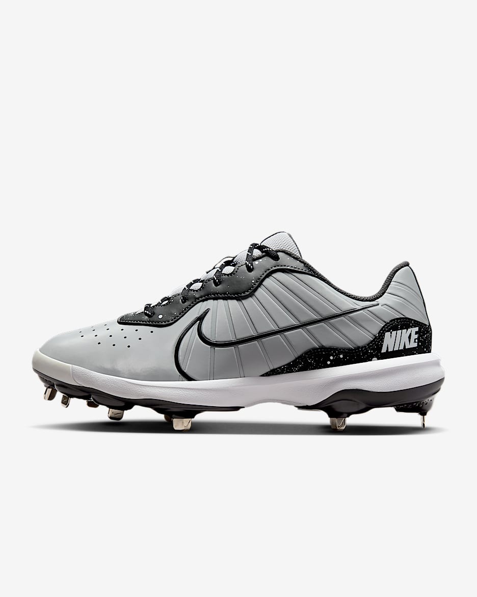 Tacos de béisbol para hombre Nike Alpha Huarache Varsity 4 Low - Gris lobo/Blanco/Gris humo oscuro