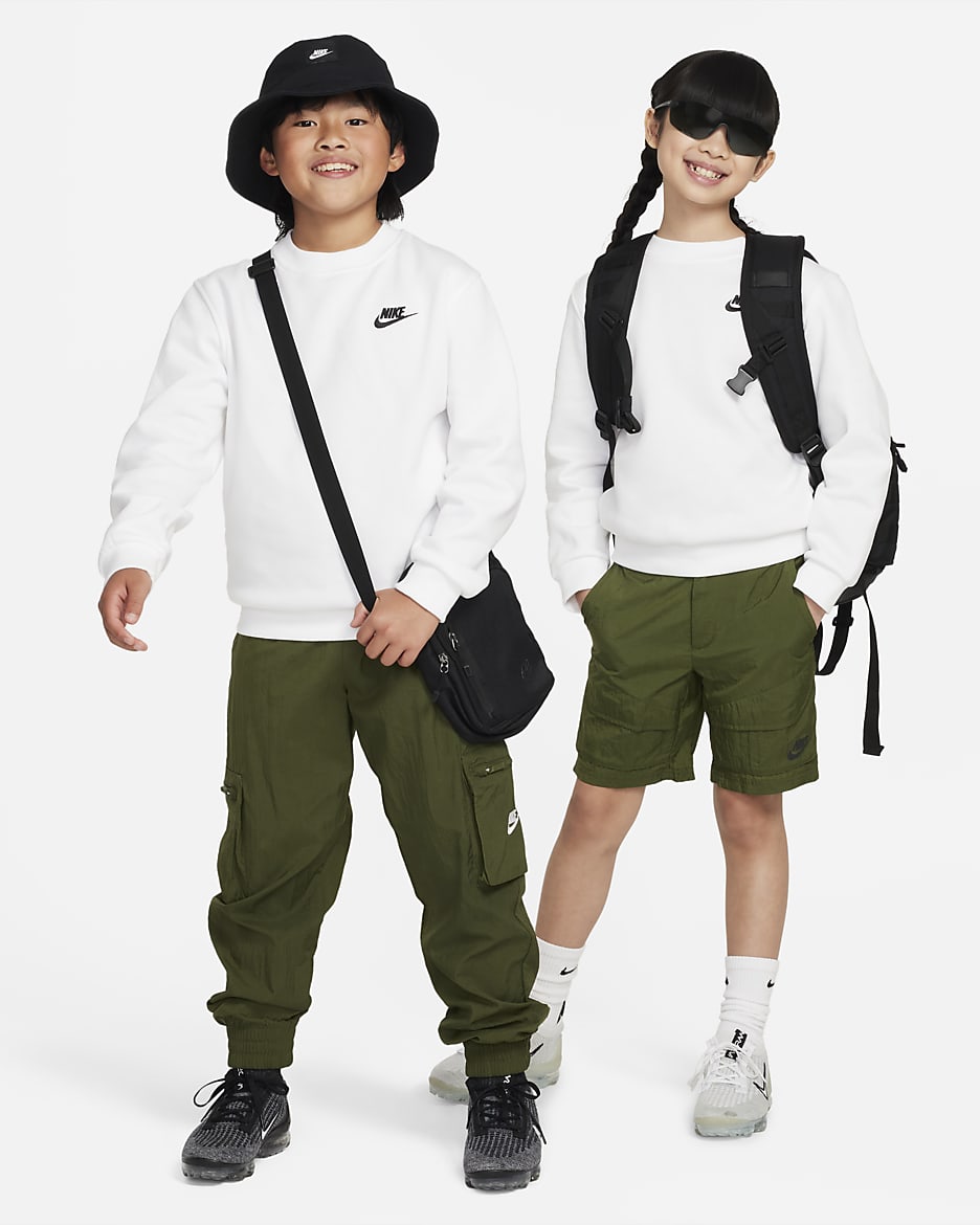 Nike Sportswear Club Fleece Sweatshirt für ältere Kinder - Weiß/Schwarz
