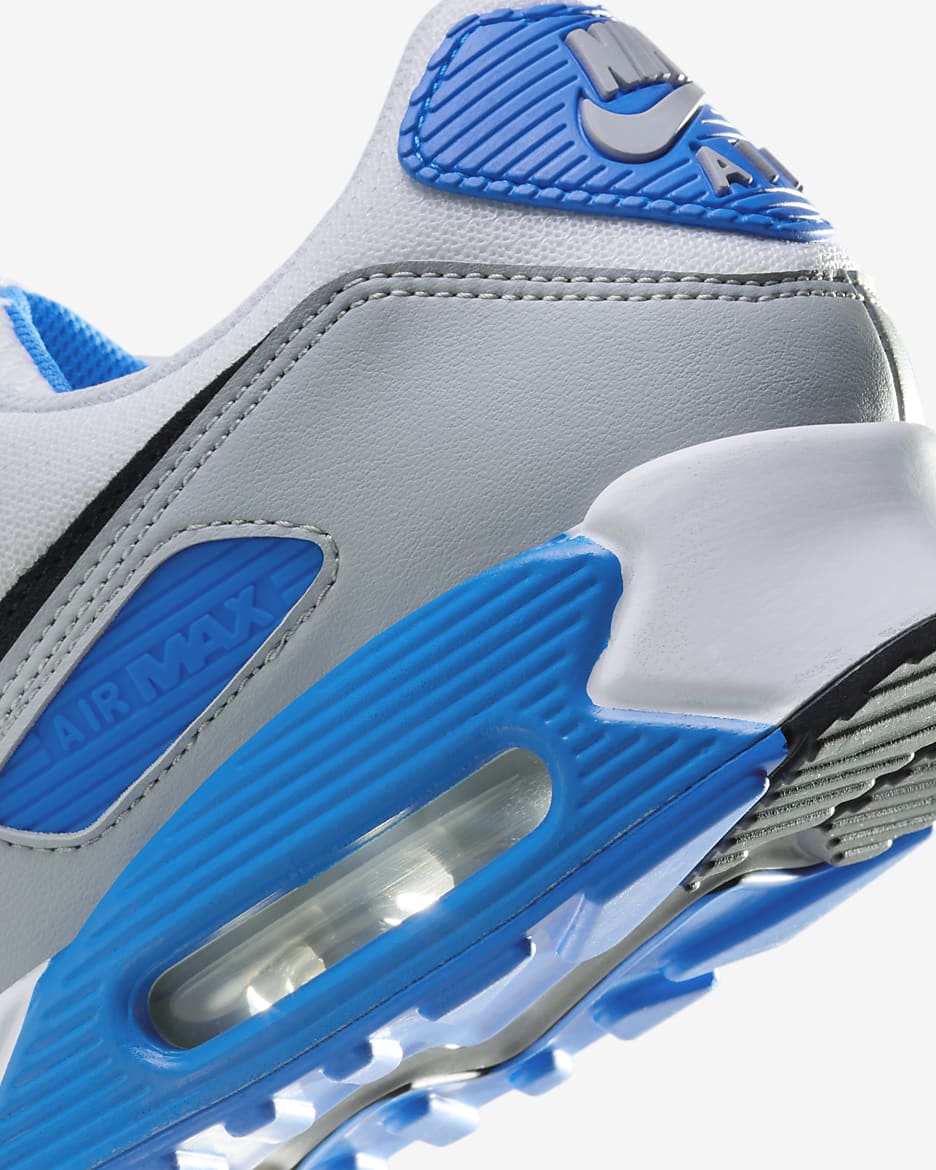 Calzado para hombre Nike Air Max 90 - Blanco/Azul foto/Platino puro/Negro