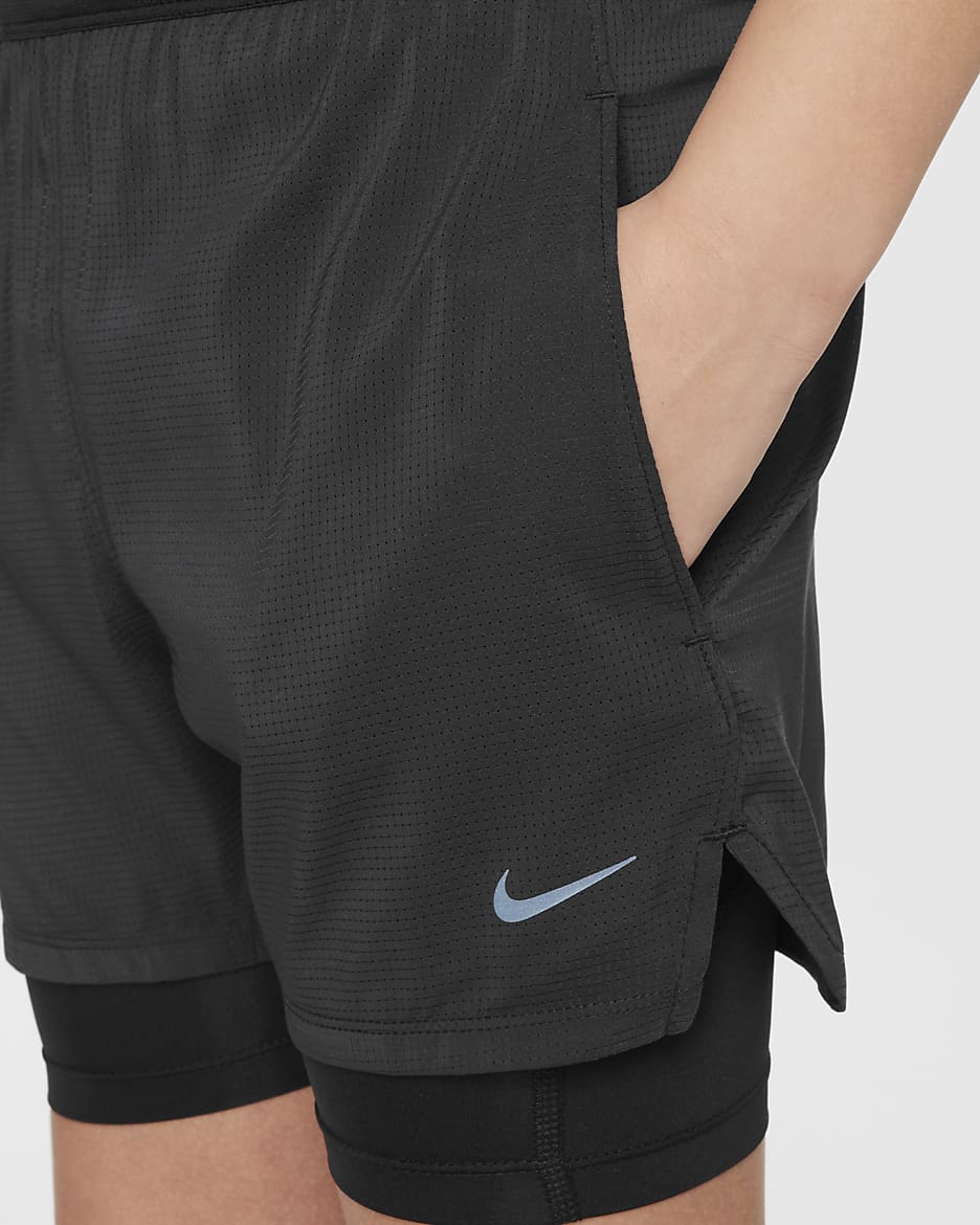 Spodenki treningowe dla dużych dzieci (chłopców) Dri-FIT ADV Nike Multi Tech - Czerń/Czerń/Czerń