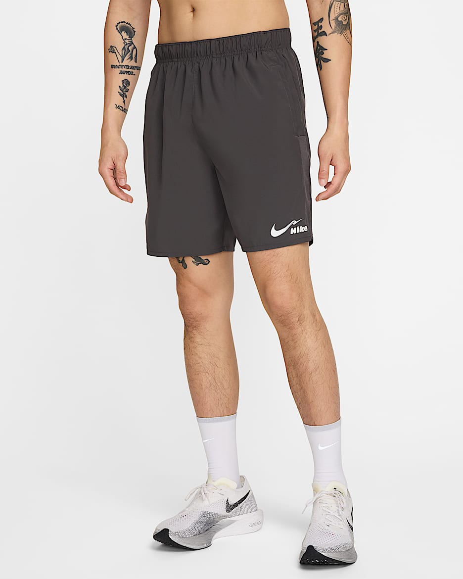 Nike Challenger Men's Dri-FIT 7" Unlined Running Shorts - Medium Ash/Summit White