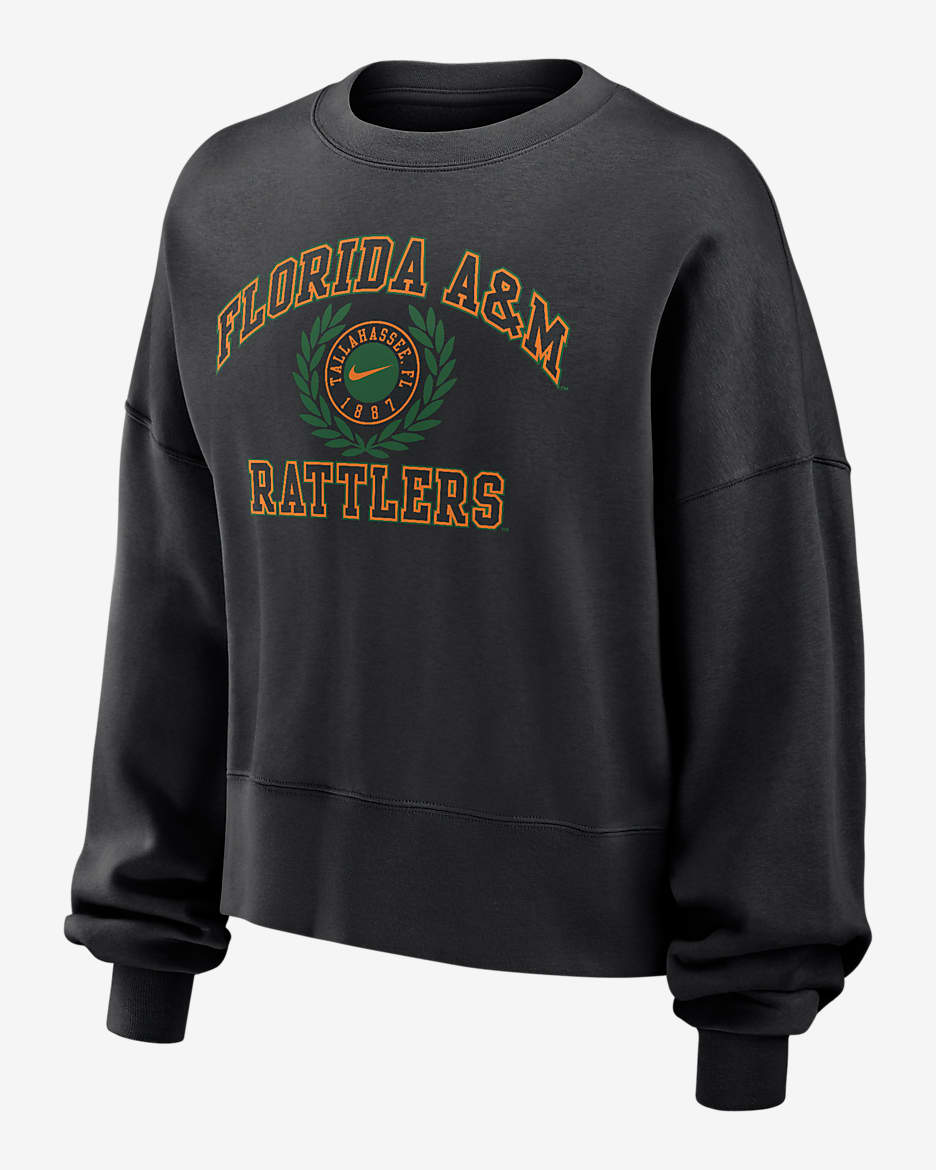 Florida A&M Women's Nike College Crew-Neck Sweatshirt - Black