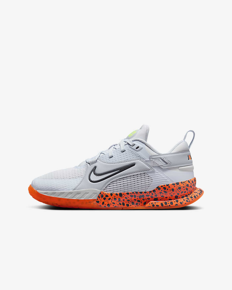 Nike Crosscourt Electric Big Kids' Shoes - Football Grey/Sky Grey/Total Orange/Dark Obsidian