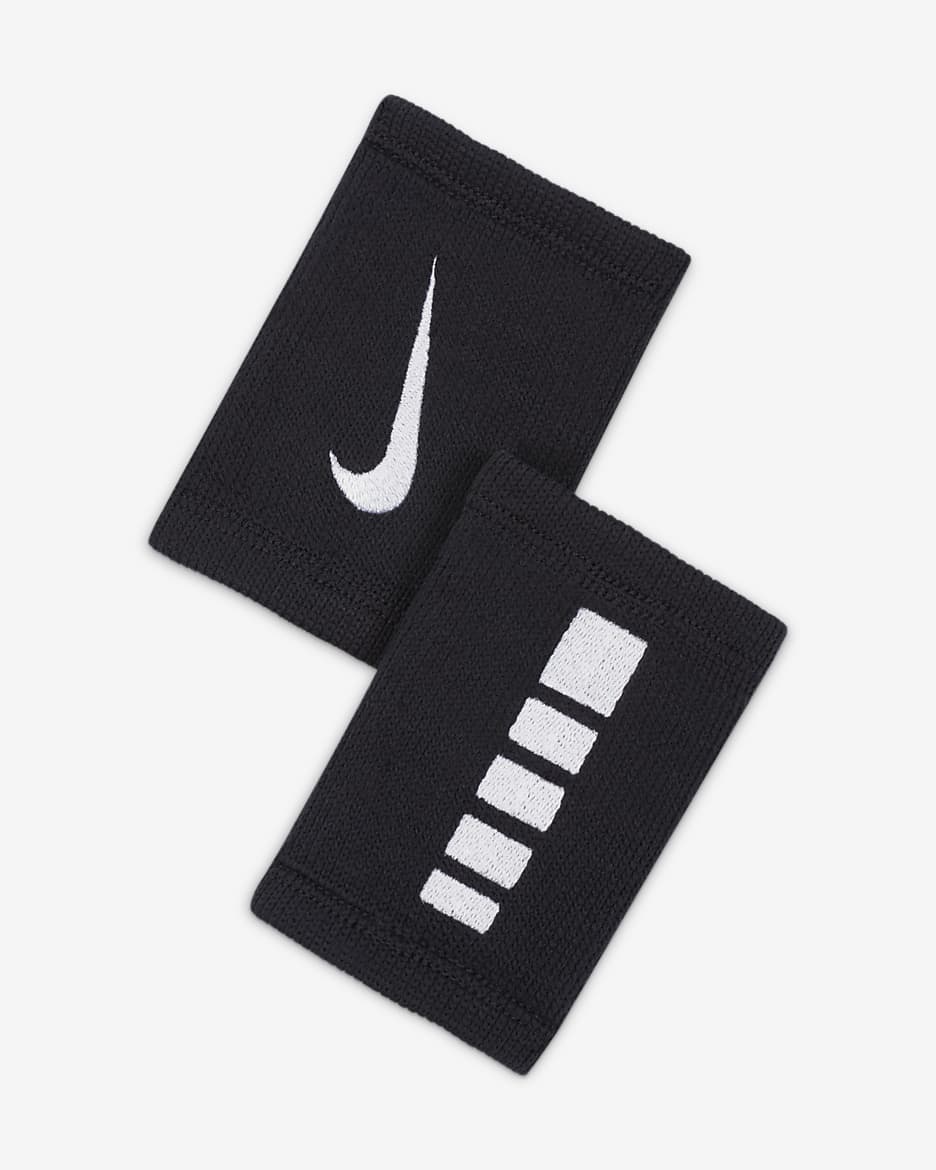 Muñequeras de doble ancho Nike Elite (paquete de 2) - Negro