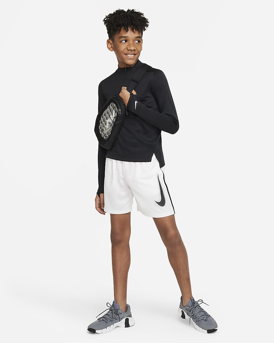 Nike Multi Big Kids' (Boys') Dri-FIT Graphic Training Shorts - White/Black/Black