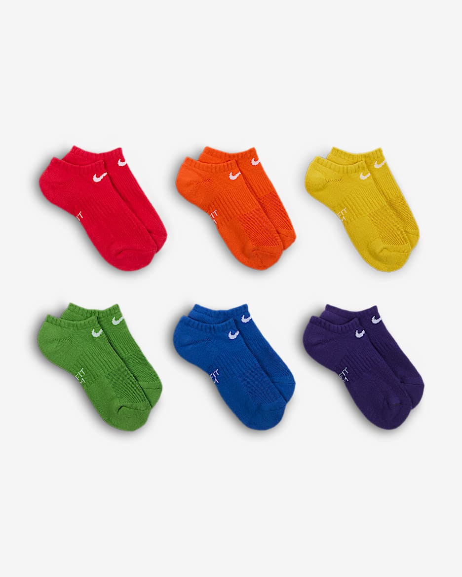 Nike Everyday Kids' Cushioned No-Show Socks (6 Pairs)