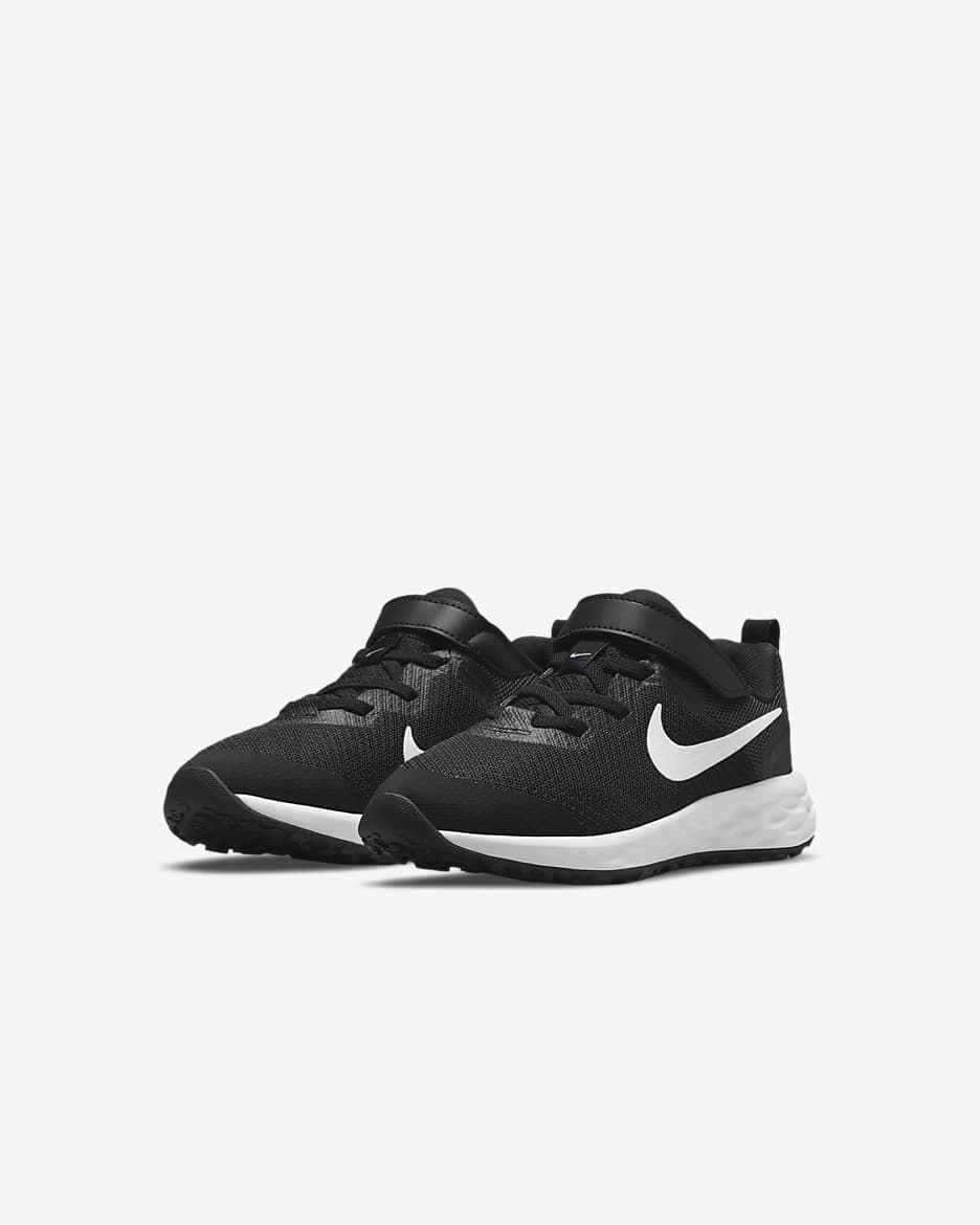 Nike Revolution 6 Younger Kids' Shoes - Black/Dark Smoke Grey/White