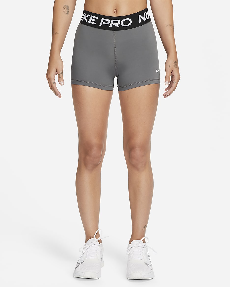 Nike Pro Women's 3" Shorts - Iron Grey/Black/White