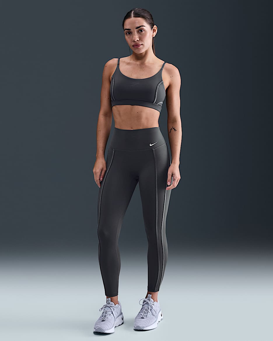 Leggings a 7/8 a vita alta Nike One – Donna - Thunder Grey/Bianco