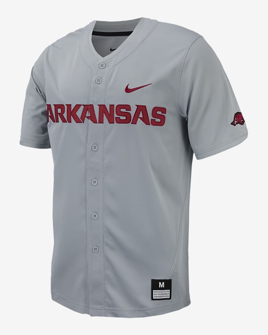 Arkansas Men's Nike College Replica Baseball Jersey - Wolf Grey