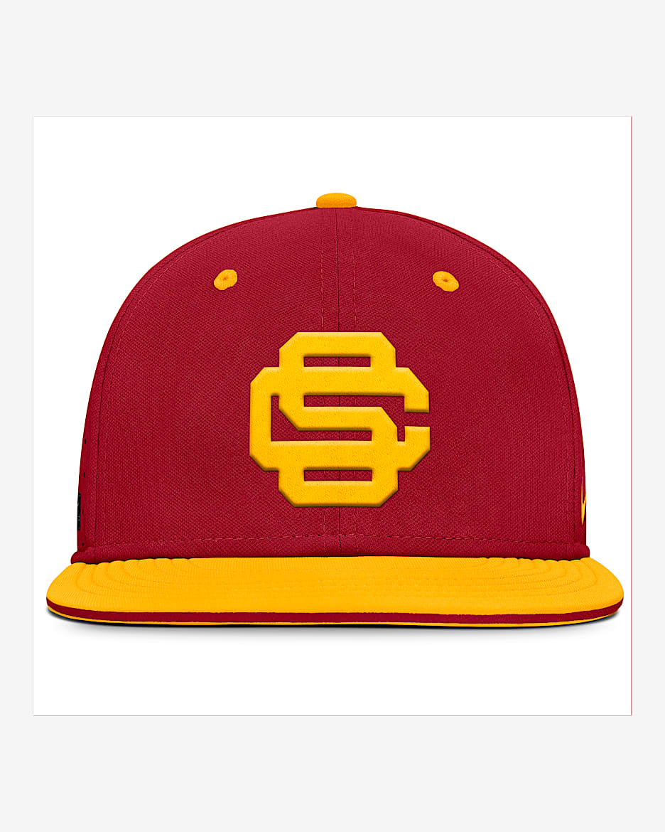 Gorra universitaria Nike Dri-FIT ajustada para hombre USC Trojans Dugout True - Carmesí