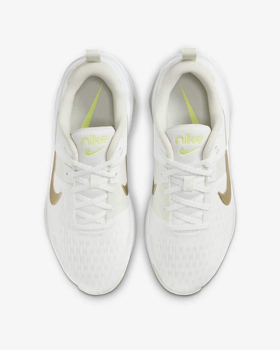 Nike Zoom Bella 6 Premium Women's Workout Shoes - Summit White/Sea Glass/Light Lemon Twist/Metallic Gold Star